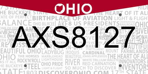 AXS8127 Ohio License Plate