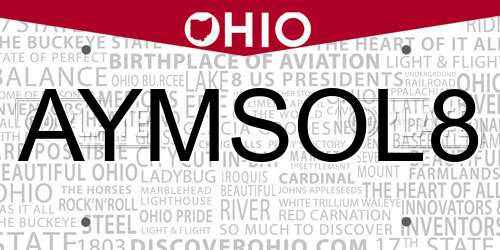 AYMSOL8 Ohio License Plate