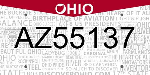 AZ55137 Ohio License Plate