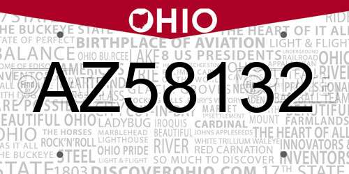 AZ58132 Ohio License Plate