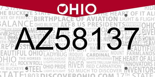 AZ58137 Ohio License Plate