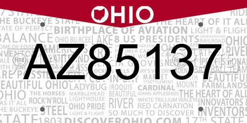 AZ85137 Ohio License Plate