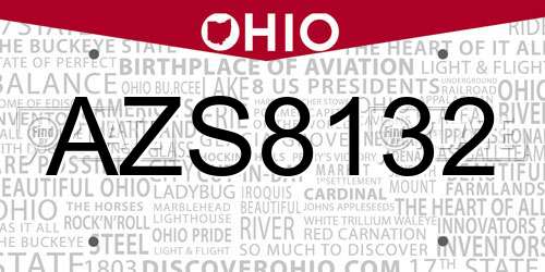AZS8132 Ohio License Plate