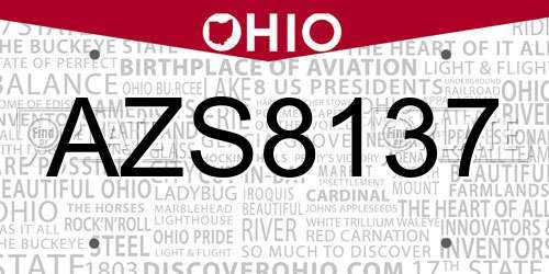 AZS8137 Ohio License Plate