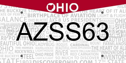 AZSS63 Ohio License Plate