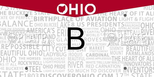 B Ohio License Plate