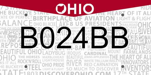 B024BB Ohio License Plate