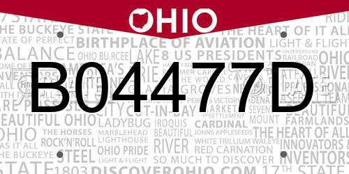 B04477D Ohio License Plate