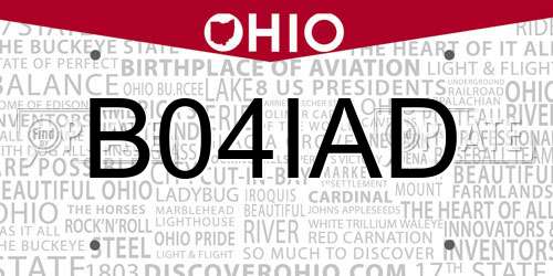 B04IAD Ohio License Plate