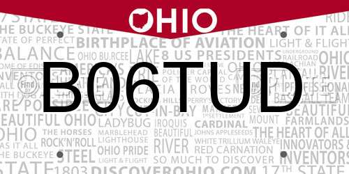 B06TUD Ohio License Plate
