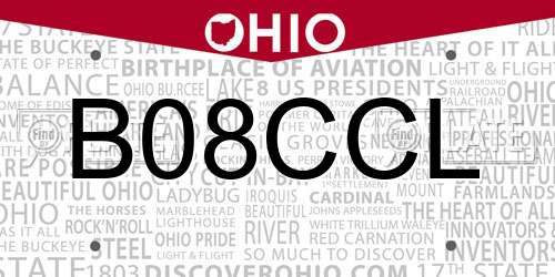 B08CCL Ohio License Plate
