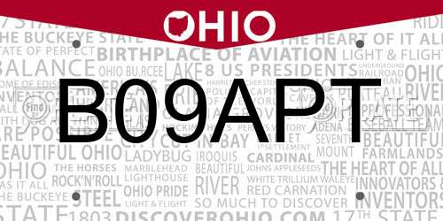 B09APT Ohio License Plate