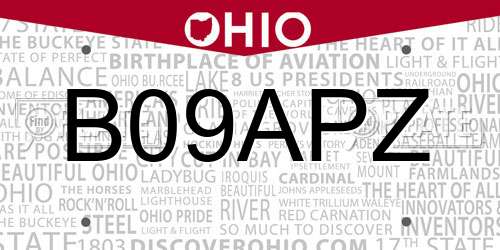 B09APZ Ohio License Plate