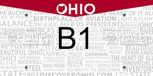 B1 Ohio License Plate