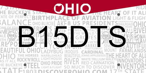 B15DTS Ohio License Plate