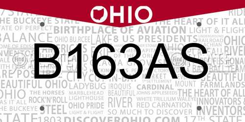 B163AS Ohio License Plate