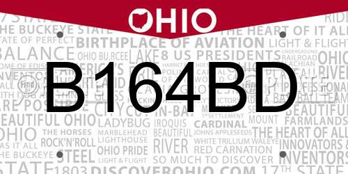 B164BD Ohio License Plate