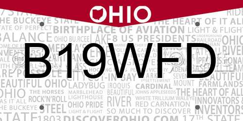 B19WFD Ohio License Plate