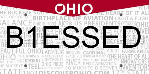 B1ESSED Ohio License Plate