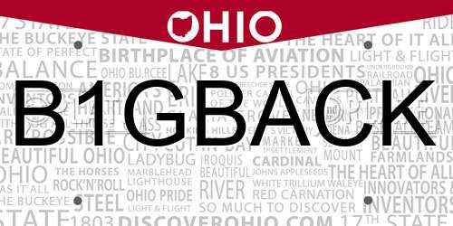 B1GBACK Ohio License Plate