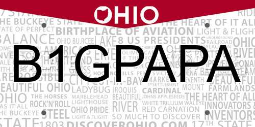 B1GPAPA Ohio License Plate