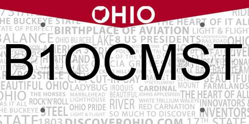 B1OCMST Ohio License Plate