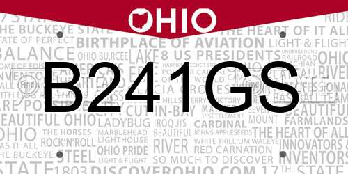 B241GS Ohio License Plate