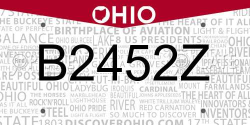 B2452Z Ohio License Plate