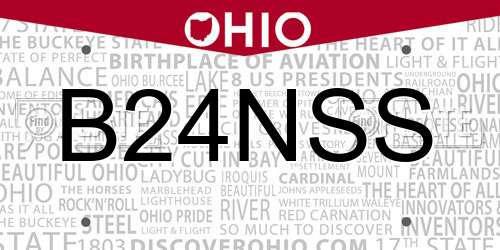 B24NSS Ohio License Plate