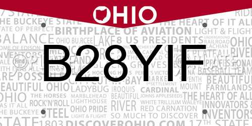 B28YIF Ohio License Plate