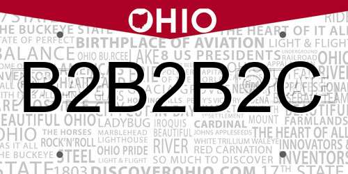 B2B2B2C Ohio License Plate