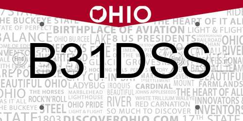 B31DSS Ohio License Plate
