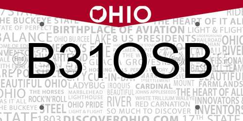 B31OSB Ohio License Plate