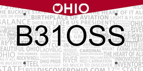 B31OSS Ohio License Plate