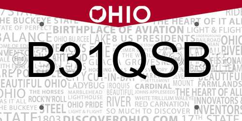 B31QSB Ohio License Plate