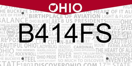 B414FS Ohio License Plate