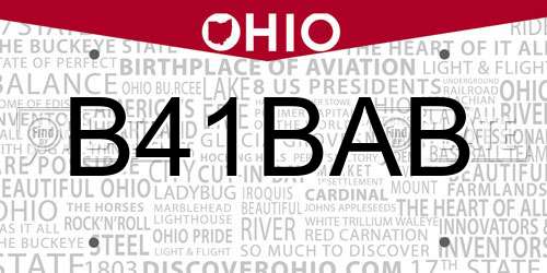 B41BAB Ohio License Plate