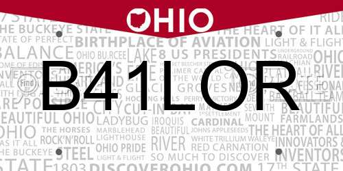 B41LOR Ohio License Plate