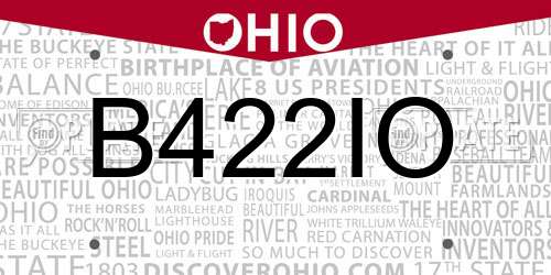 B422IO Ohio License Plate