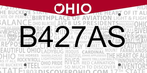 B427AS Ohio License Plate
