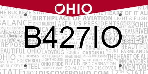 B427IO Ohio License Plate