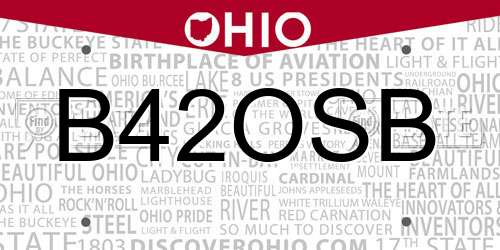 B42OSB Ohio License Plate