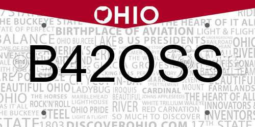 B42OSS Ohio License Plate