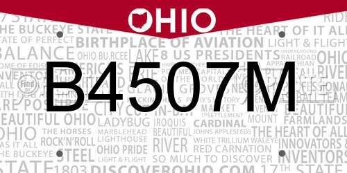 B4507M Ohio License Plate