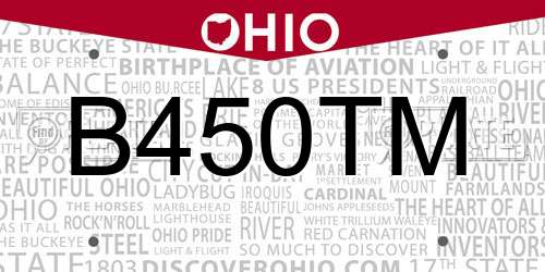 B450TM Ohio License Plate