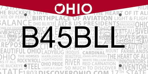 B45BLL Ohio License Plate