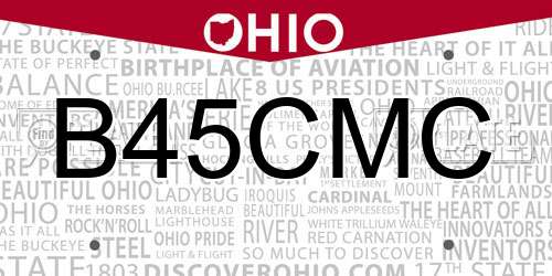 B45CMC Ohio License Plate