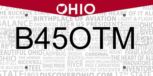 B45OTM Ohio License Plate