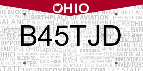 B45TJD Ohio License Plate