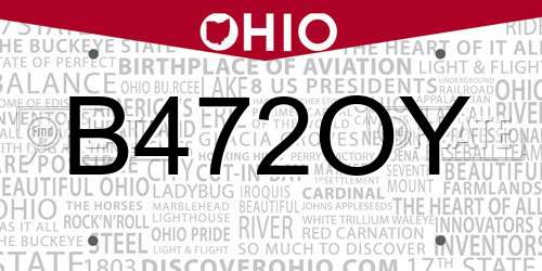 B472OY Ohio License Plate